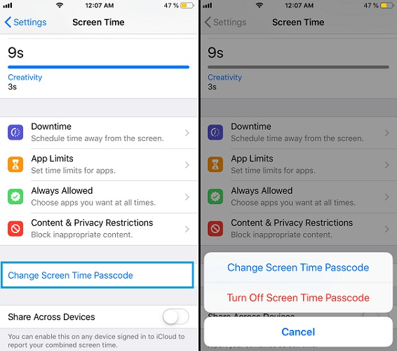 Wyłącz kod czasu na ekranie