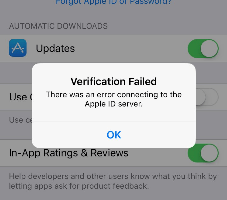 Napraw błąd łączenia się z serwerem Apple ID