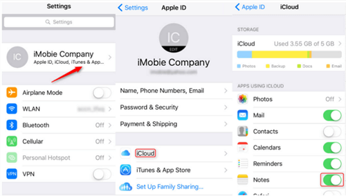 iPhone Notes zniknął Rozwiązania za pomocą iCloud Sync