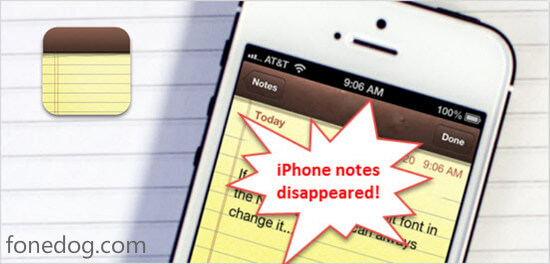 Notatki zniknęły Iphone
