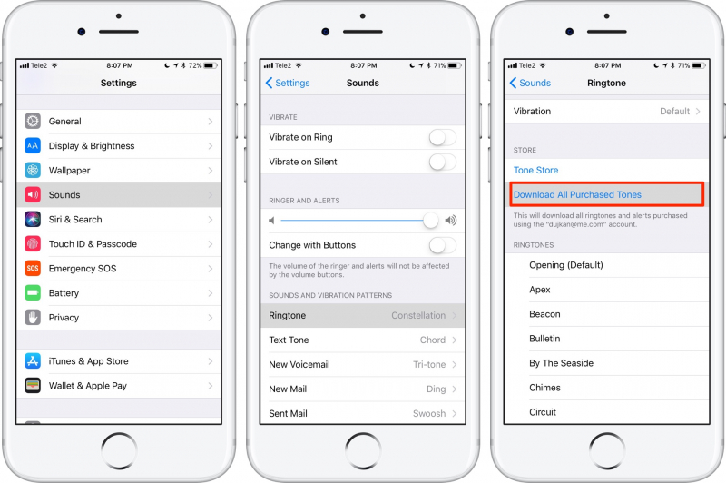 Skonfiguruj zakupiony dzwonek na swoim urządzeniu iPhone