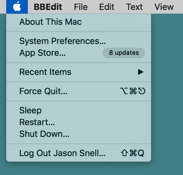 Jak zamknąć program Apple Menu