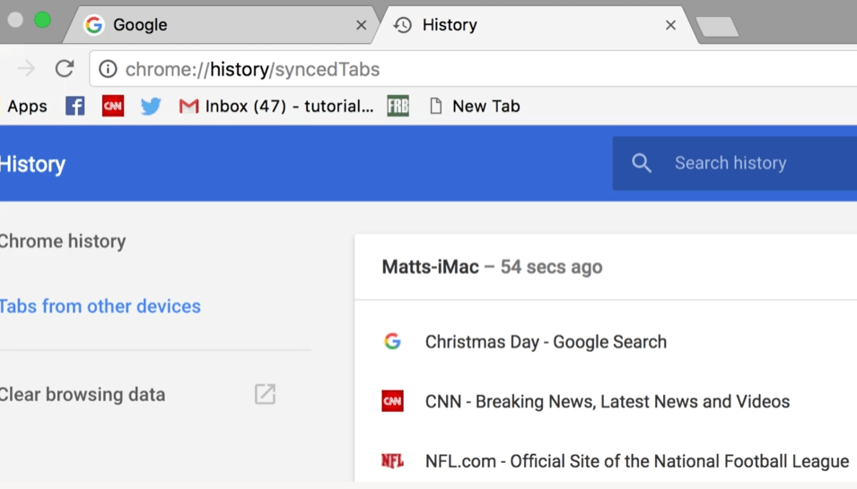 Jak wyświetlić historię na komputerze Mac z Chrome