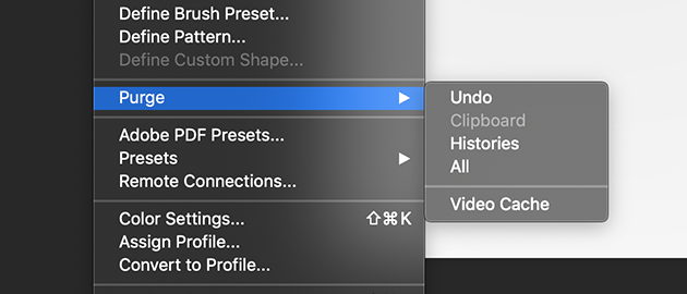 Wyczyść pamięć podręczną programu Photoshop ręcznie na komputerze Mac