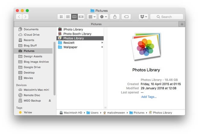 Gdzie są zdjęcia przechowywane w bibliotece zdjęć Mac
