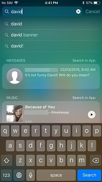 IPhone Spotlight Search Messages