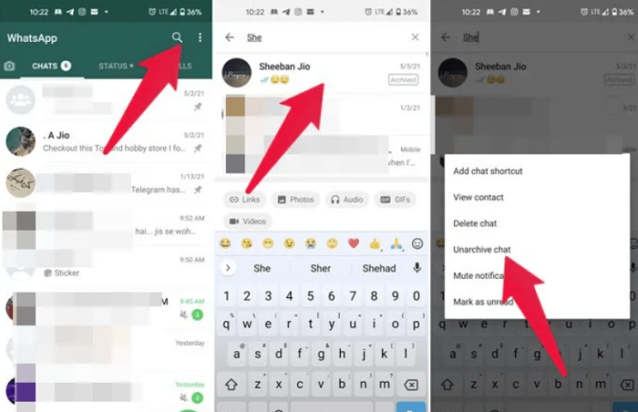 Odzyskaj usunięte wiadomości grupowe WhatsApp za pomocą zarchiwizowanych czatów WhatsApp