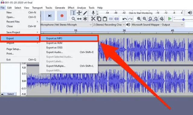 Komputerowy rejestrator dźwięku - Audacity