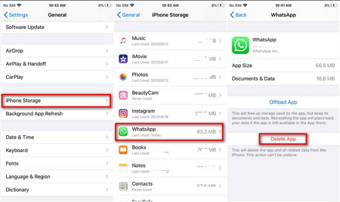 Jak wyczyścić pamięć podręczną WhatsApp na iPhonie za pomocą ustawień iPhone'a
