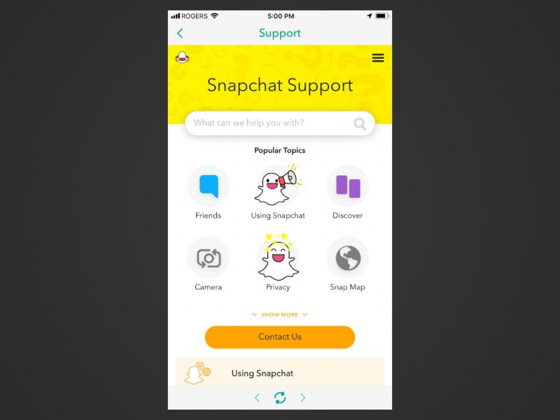 Odzyskaj usunięte zdjęcia Snapchata na iPhonie, kontaktując się z zespołem pomocy technicznej Snapchat