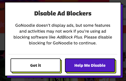 Wyłącz funkcję blokowania reklam