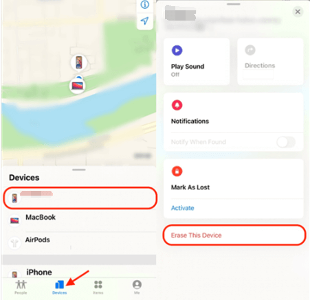 Wyczyść zablokowanego iPada za pomocą Znajdź mój