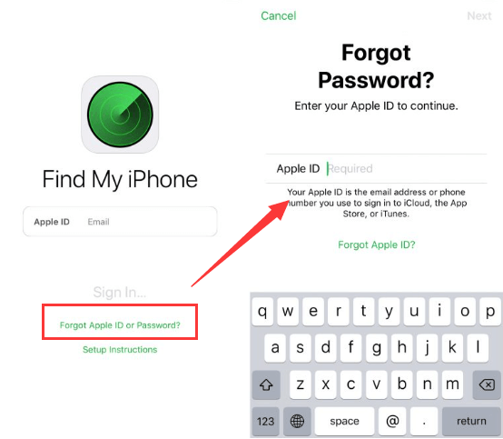 Zresetuj hasło Apple ID za pomocą funkcji Znajdź mój iPhone