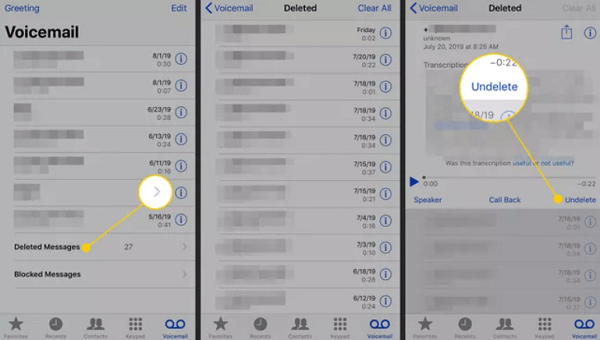 Odzyskaj trwale usunięty iPhone z poczty głosowej za pomocą aplikacji na iPhone'a