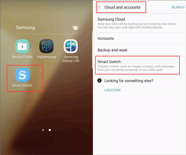 Uruchom aplikację Smart Switch na obu urządzeniach Samsung