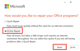 Napraw swój pakiet MS Office, aby naprawić błąd programu Outlook nie odpowiada