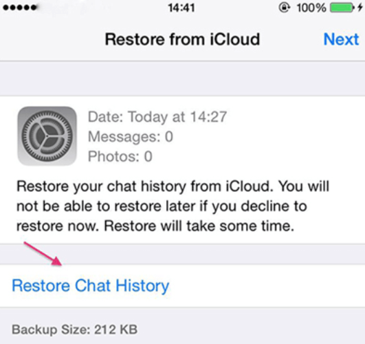 Odzyskaj usunięte wiadomości WhatsApp na iOS