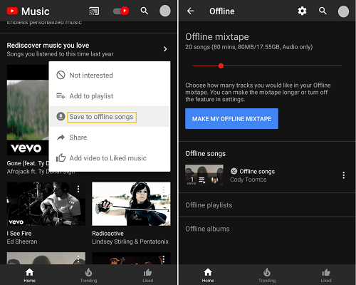 Dodaj muzykę do składanki offline na urządzeniu z Androidem