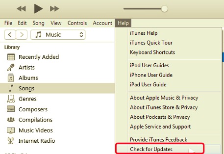 Sprawdź aktualizacje, aby naprawić sterownik iTunes nie jest zainstalowany w systemie Windows