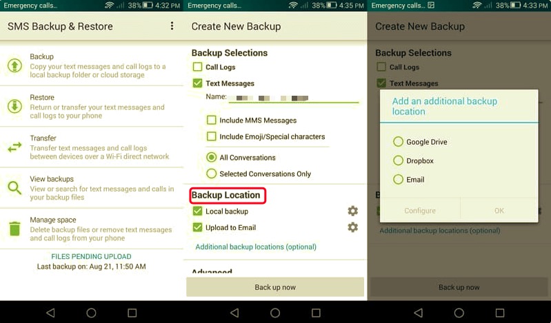 Użyj kopii zapasowej i przywracania SMS, aby przesyłać wiadomości tekstowe z Androida na iPhone'a