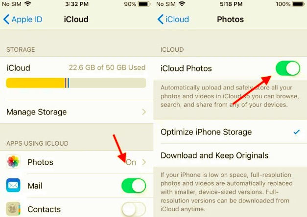 Włącz Zdjęcia iCloud, aby przesyłać filmy z iPhone'a na Maca