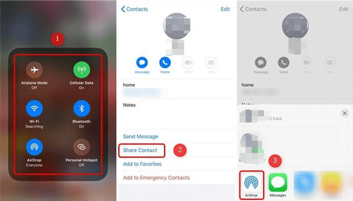 Przenieś kontakty z iPhone'a na iPhone'a bez iCloud za pomocą AirDrop