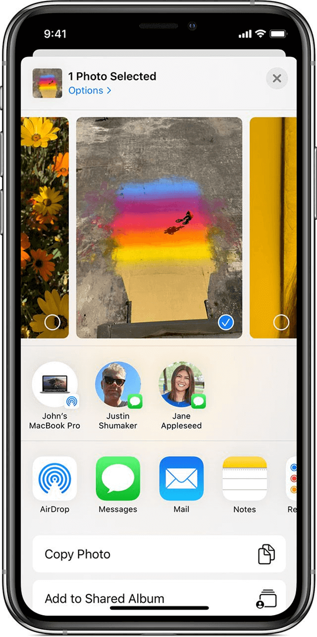 Przesyłaj zdjęcia z iPada na iPada przez Airdrop