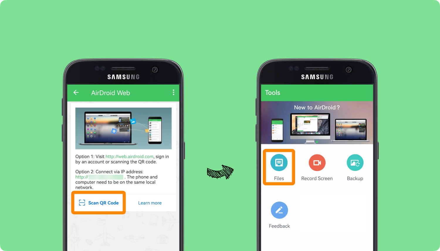 Prześlij zdjęcia z Samsung Galaxy S7 do komputera za pomocą AirDroid