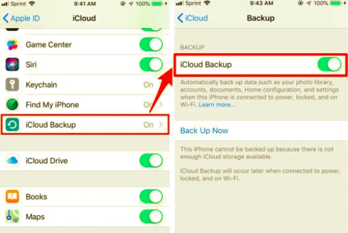 Włącz iCloud Backup, aby przenieść aplikacje z iPhone'a na iPhone'a