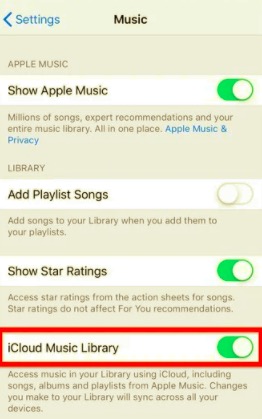Sprawdź, czy biblioteka muzyczna iCloud jest włączona, aby zsynchronizować muzykę z moim iPhonem