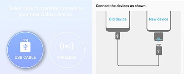 Używanie kabla USB do przesyłania danych iPhone'a do urządzenia Samsung