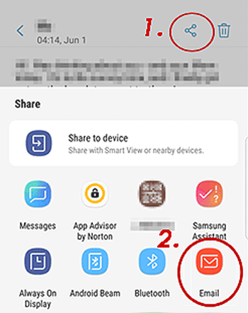 Przesyłanie danych z Samsunga do Samsunga za pomocą poczty e-mail