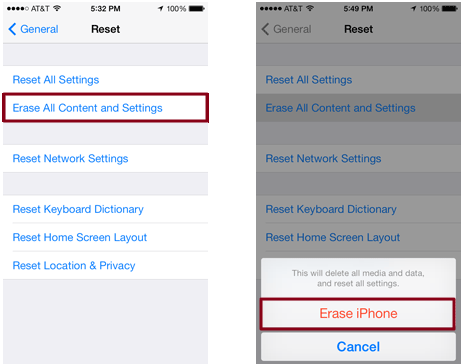 Wymaż iPhone'a bez iTunes za pomocą ustawień