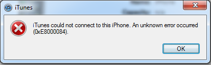 iTunes nie może połączyć się z tym iPhone'em ... (0xE80000A)