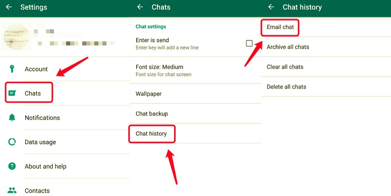 Przenieś czaty WhatsApp z Androida na iPhone'a za pośrednictwem czatu e-mail