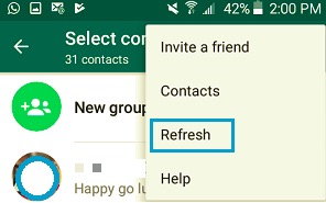 Odśwież kontakty WhatsApp, aby naprawić problemy z kontaktami