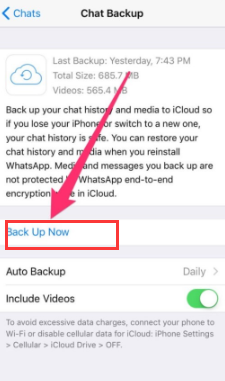 Utwórz kopię zapasową WhatsApp za pomocą iCloud
