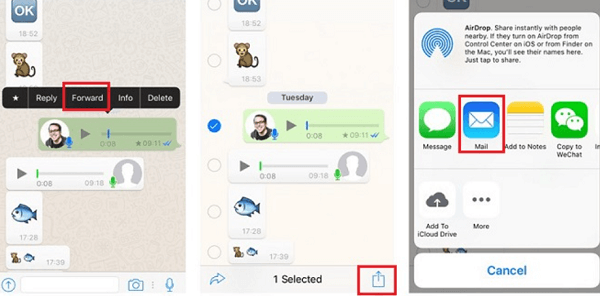 Zapisuj wiadomości głosowe WhatsApp z iPhone'a za pomocą poczty e-mail