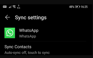 Odśwież synchronizację WhatsApp, aby naprawić kontakty WhatsApp nie wyświetlające nazw