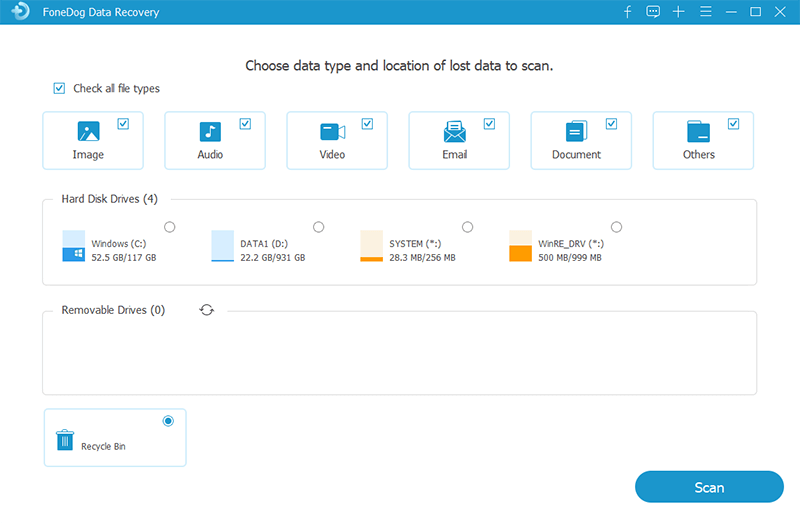 Choose File Type & Drive